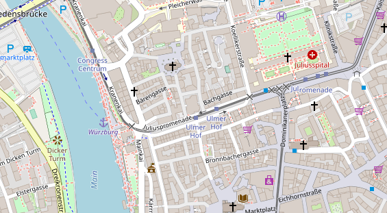 Physiotherapie auf Satellitenbild