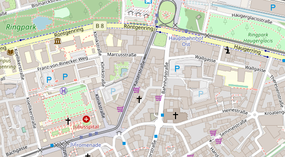 Physiotherapie auf Satellitenbild