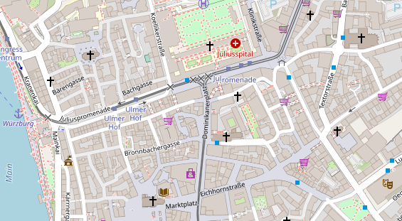 Physiotherapie auf Satellitenbild