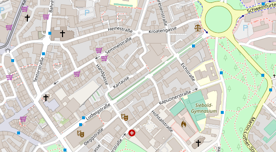 Physiotherapie auf Satellitenbild