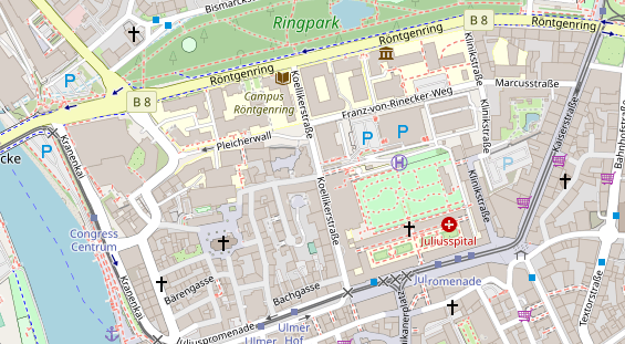 Physiotherapie auf Satellitenbild