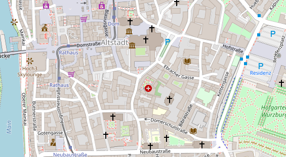 Physiotherapie auf Satellitenbild