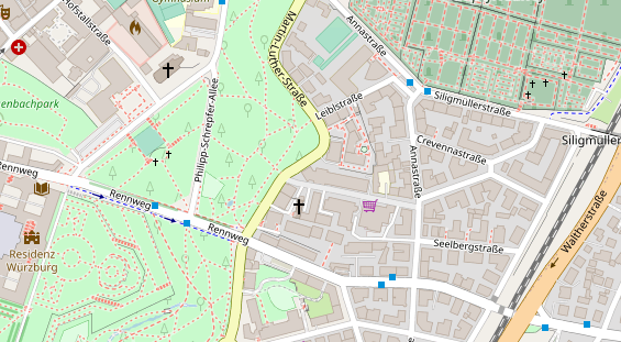 Physiotherapie auf Satellitenbild