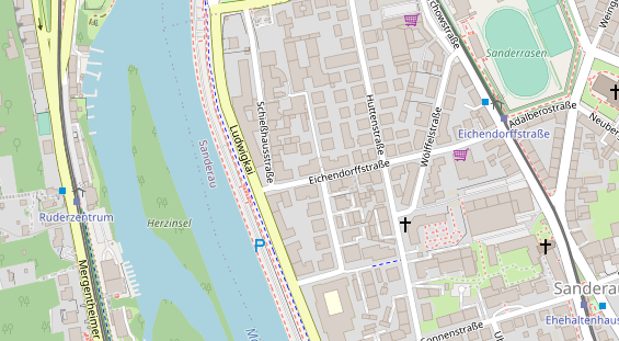 Physiotherapie auf Satellitenbild