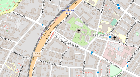 Physiotherapie auf Satellitenbild