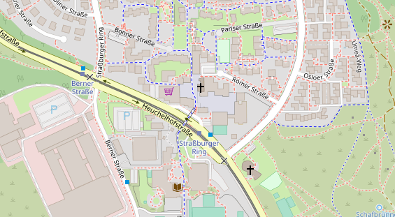 Physiotherapie auf Satellitenbild