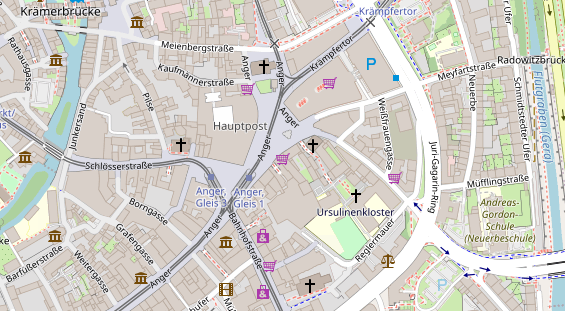 Physiotherapie auf Satellitenbild