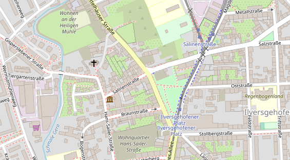 Physiotherapie auf Satellitenbild