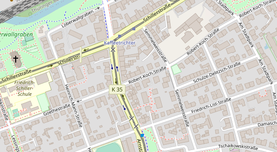 Physiotherapie auf Satellitenbild