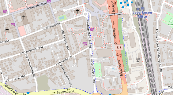 Physiotherapie auf Satellitenbild