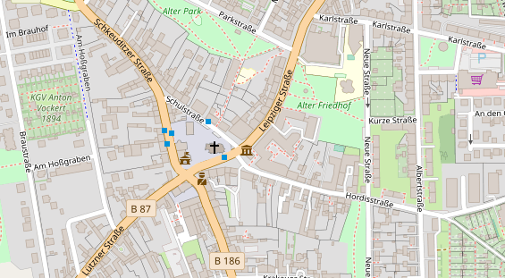 Physiotherapie auf Satellitenbild