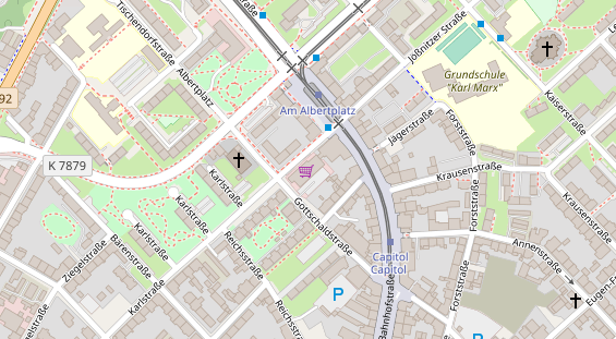 Physiotherapie auf Satellitenbild