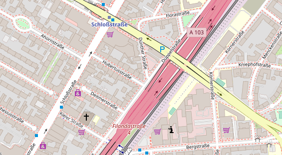 Physiotherapie auf Satellitenbild
