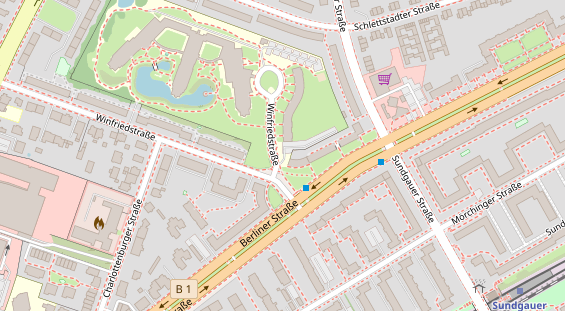 Physiotherapie auf Satellitenbild