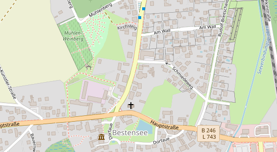 Physiotherapie auf Satellitenbild