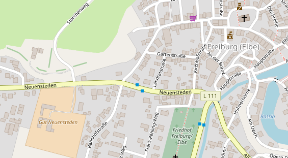 Physiotherapie auf Satellitenbild