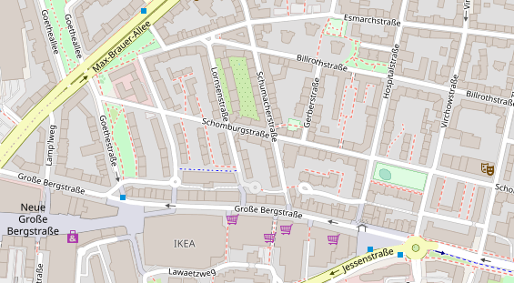 Physiotherapie auf Satellitenbild