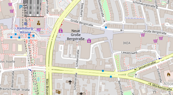 Physiotherapie auf Satellitenbild