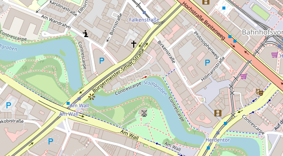 Physiotherapie auf Satellitenbild