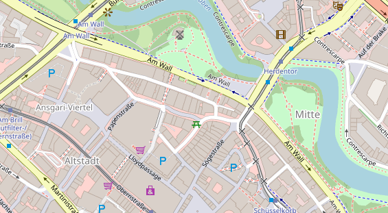 Physiotherapie auf Satellitenbild