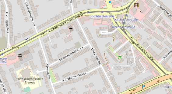 Physiotherapie auf Satellitenbild