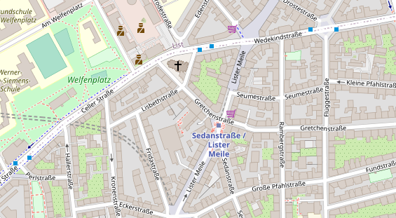 Physiotherapie auf Satellitenbild