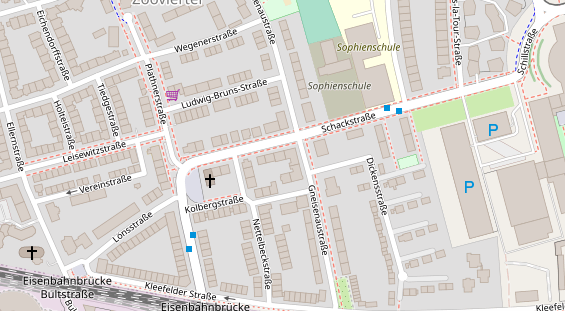 Physiotherapie auf Satellitenbild