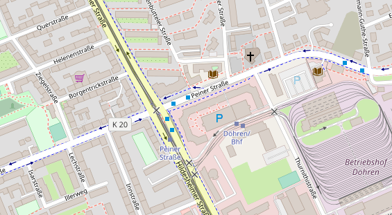 Physiotherapie auf Satellitenbild