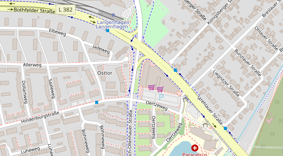 Physiotherapie auf Satellitenbild