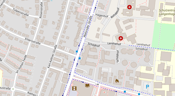 Physiotherapie auf Satellitenbild