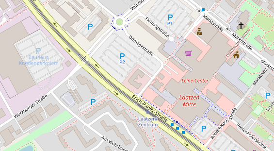 Physiotherapie auf Satellitenbild