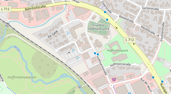 Physiotherapie auf Satellitenbild