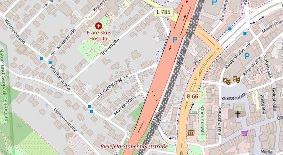 Physiotherapie auf Satellitenbild