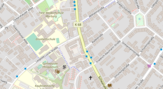 Physiotherapie auf Satellitenbild