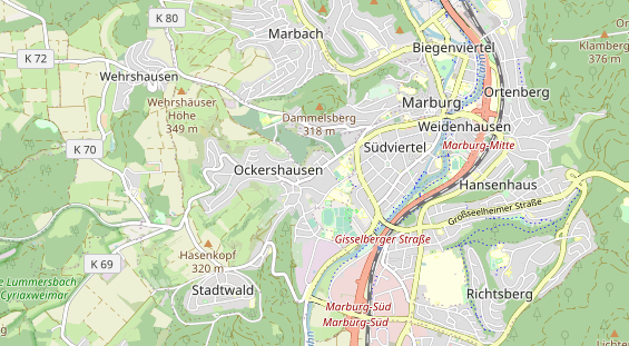 physical therapy on map