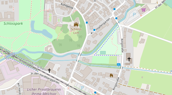 Physiotherapie auf Satellitenbild