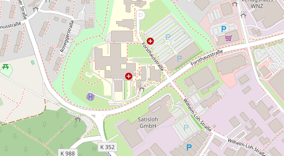 Physiotherapie auf Satellitenbild