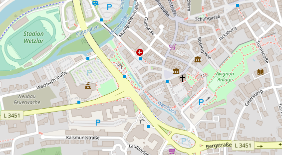 Physiotherapie auf Satellitenbild