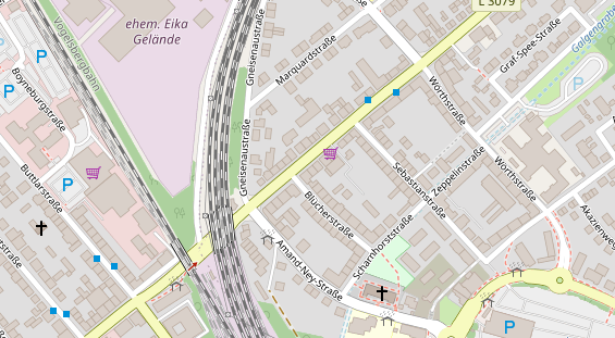 Physiotherapie auf Satellitenbild