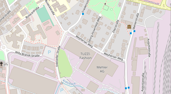 Physiotherapie auf Satellitenbild