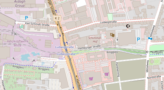 Physiotherapie auf Satellitenbild