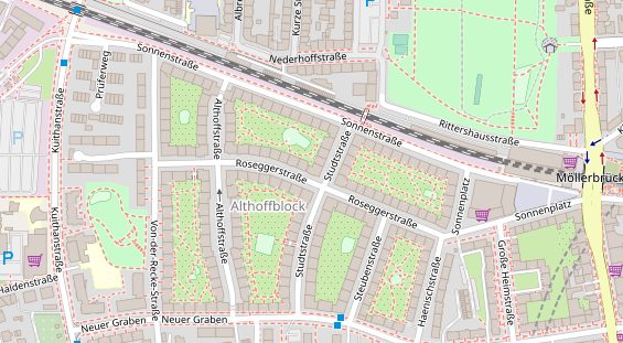 Physiotherapie auf Satellitenbild