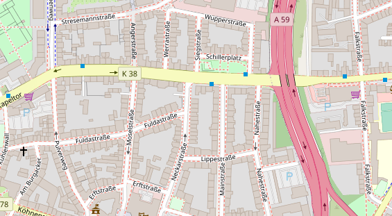 Physiotherapie auf Satellitenbild