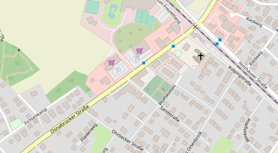 Physiotherapie auf Satellitenbild