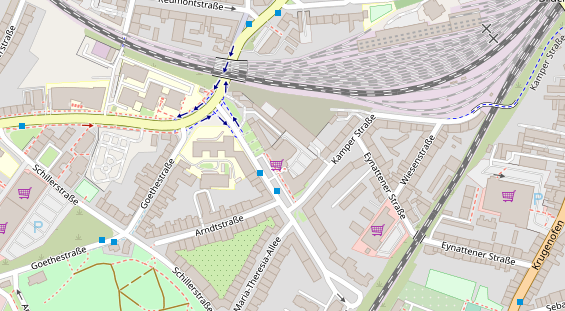 Physiotherapie auf Satellitenbild