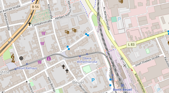 Physiotherapie auf Satellitenbild