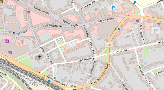 Physiotherapie auf Satellitenbild