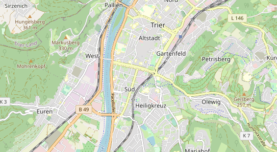 physical therapy on map