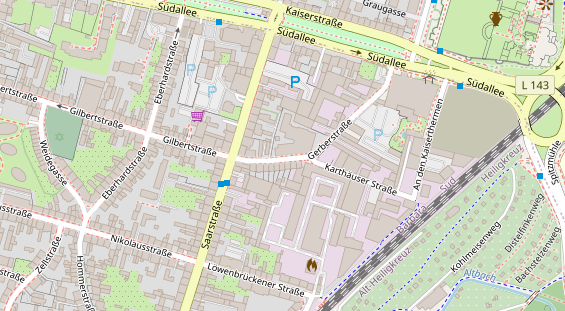 Physiotherapie auf Satellitenbild