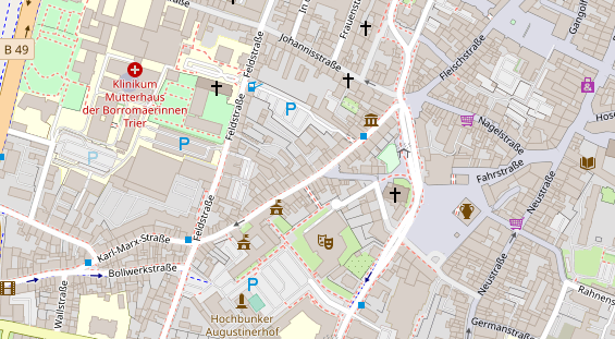 Physiotherapie auf Satellitenbild